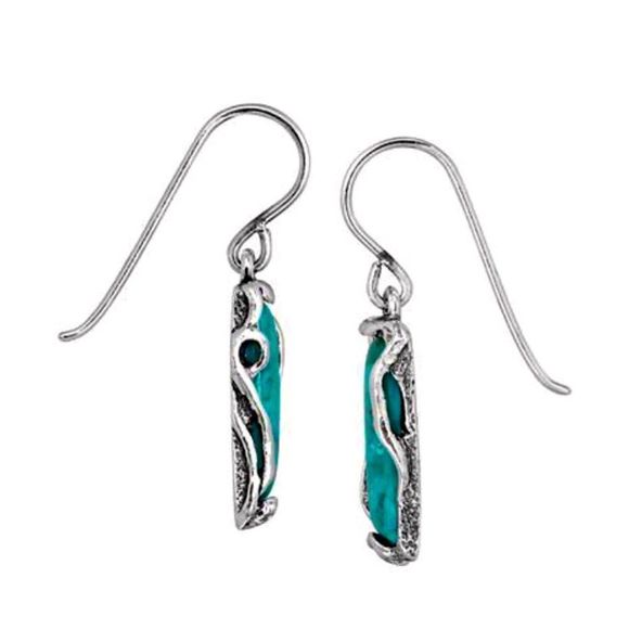 SILPADA Turquoise Cabochon Sterling Silver ‘Brighter Days’ Drop Earrings E5156TQ - Picture 3 of 3